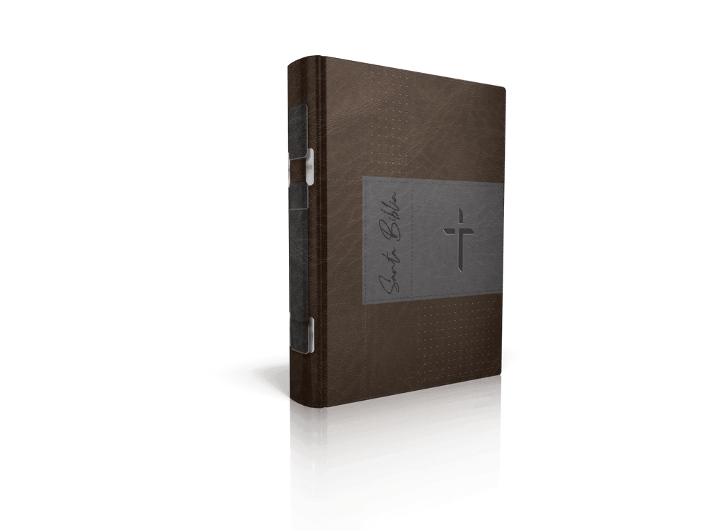 Forro de Biblia - Café Gris Santa Biblia Cruz - Pura Vida Books