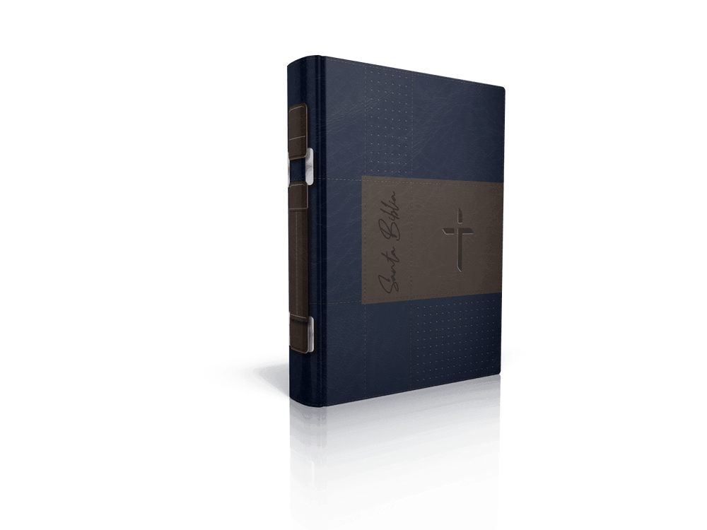 Forro de Biblia - Navy Café Santa Biblia Cruz - Pura Vida Books