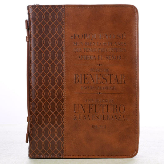 Forro símil cuero Jer. 29:11, café - Pura Vida Books