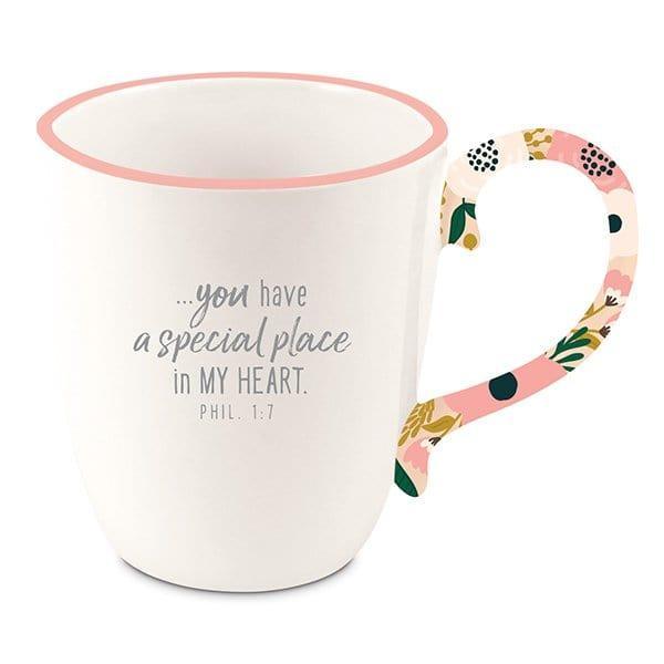 Friend, Philippians 1:7, Ceramic Mug, Floral - Pura Vida Books