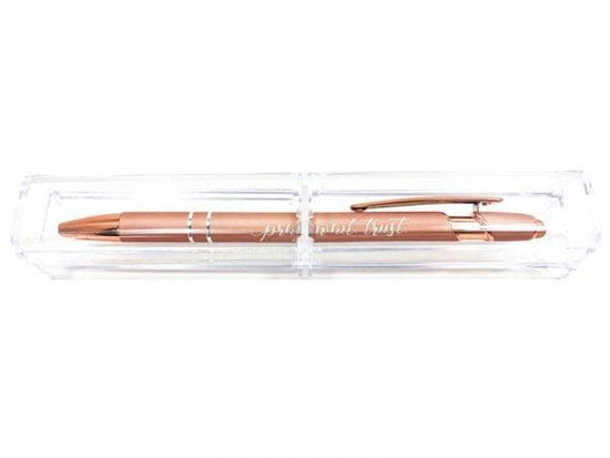 Gift Pen Soft Touch Pray Wait Trust Rose Gold - Pura Vida Books