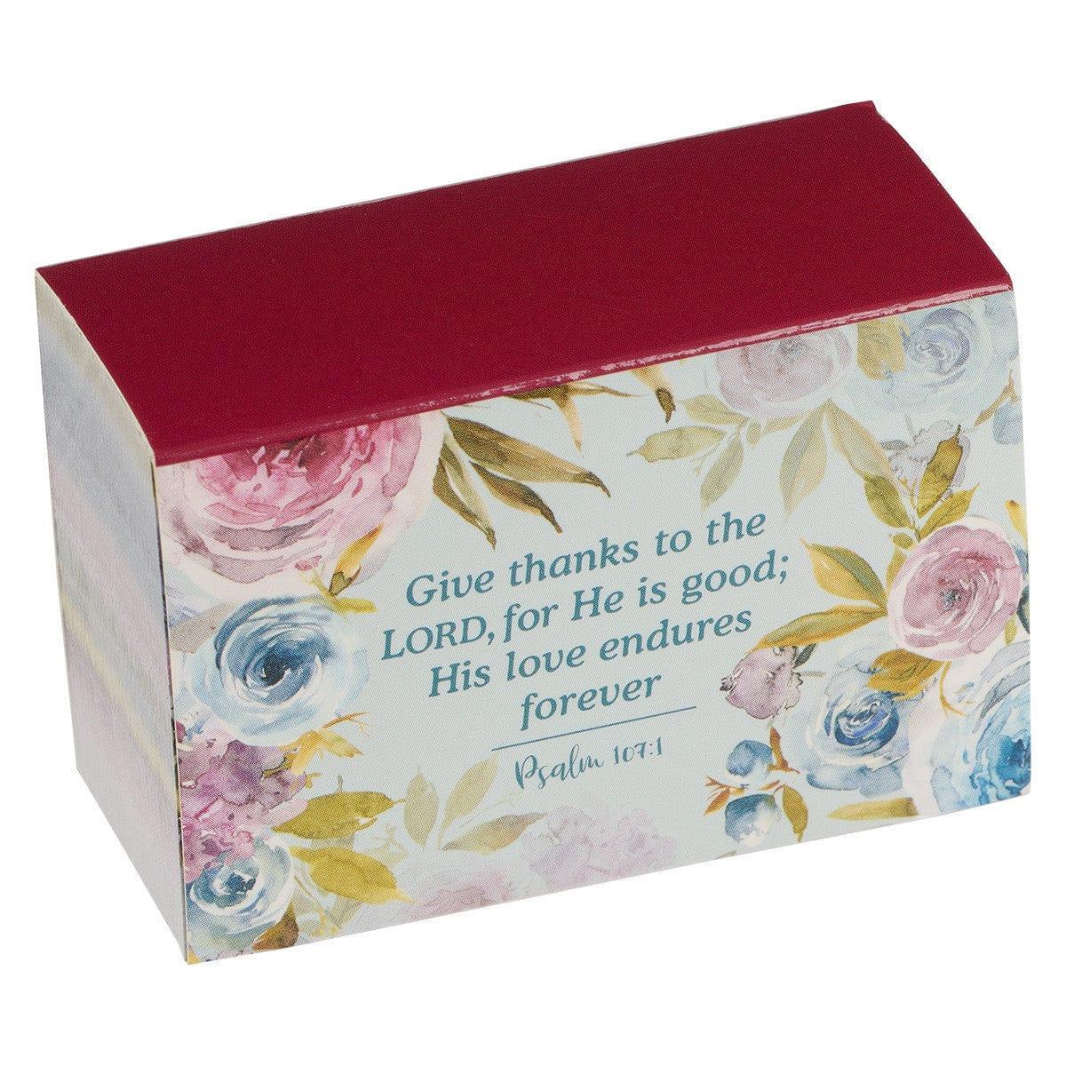 Give Thanks Pink Ranunculus Glass Gratitude Jar with Cards - 1 Thessalonians 5:18 - Pura Vida Books