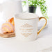 Give Thanks to the LORD White and Gold Ceramic Coffee Mug - Psalm 106:1 - Pura Vida Books