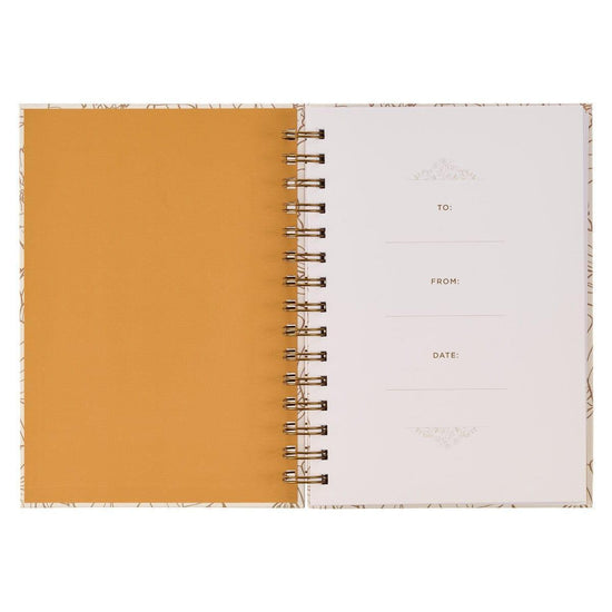 Give Thanks White and Gold Wirebound Journal - Pslam 106:1 - Pura Vida Books