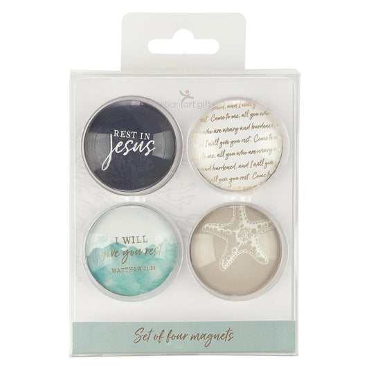 Give You Rest Glass Magnet Set - Pura Vida Books