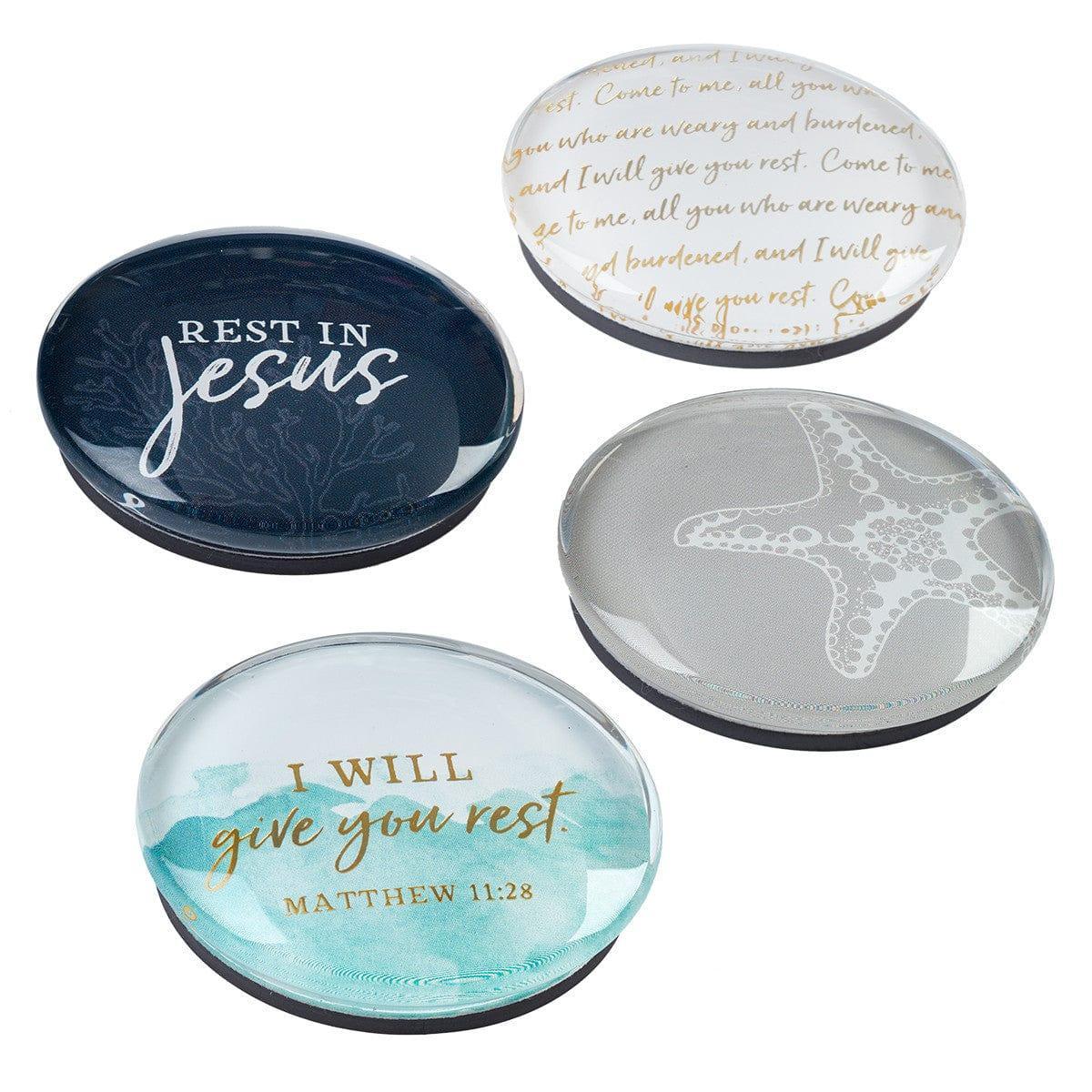 Give You Rest Glass Magnet Set - Pura Vida Books