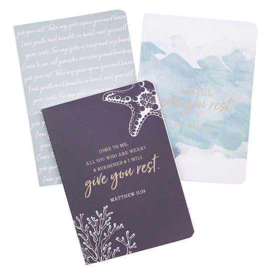 Give You Rest Medium Notebook Set - Matthew 11:28 - Pura Vida Books