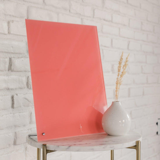 Glass Magnetic Sunny Coral Dry Erase Board - Pura Vida Books