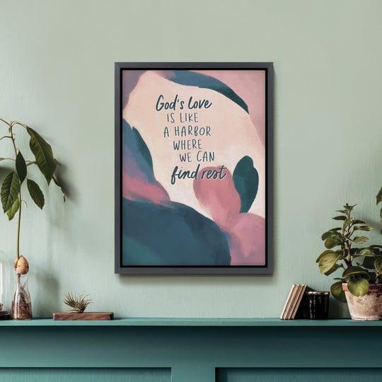 God's Love Is Like A Harbor Where We Can Find Rest Framed Canvas - Pura Vida Books