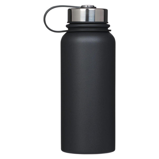 God So Loved The World Black Stainless Steel Water Bottle - Pura Vida Books