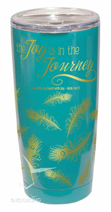 Gold Accent Steel Tumbler: The Joy is in the Journey - Pura Vida Books