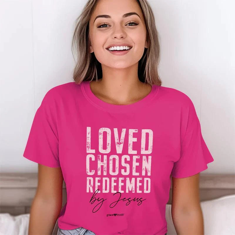 Grace & truth Womens T-Shirt Redeemed By Jesus - Pura Vida Books