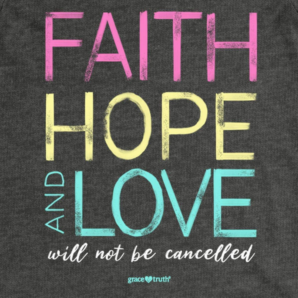 grace & truth Womens V-Neck T-Shirt Faith Love And Hope - Pura Vida Books