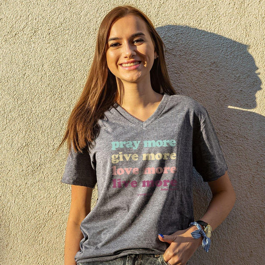 grace & truth Womens V-Neck T-Shirt Pray More - Pura Vida Books