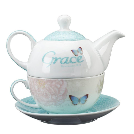 Grace Butterfly Blessings Tea Set for One - Pura Vida Books