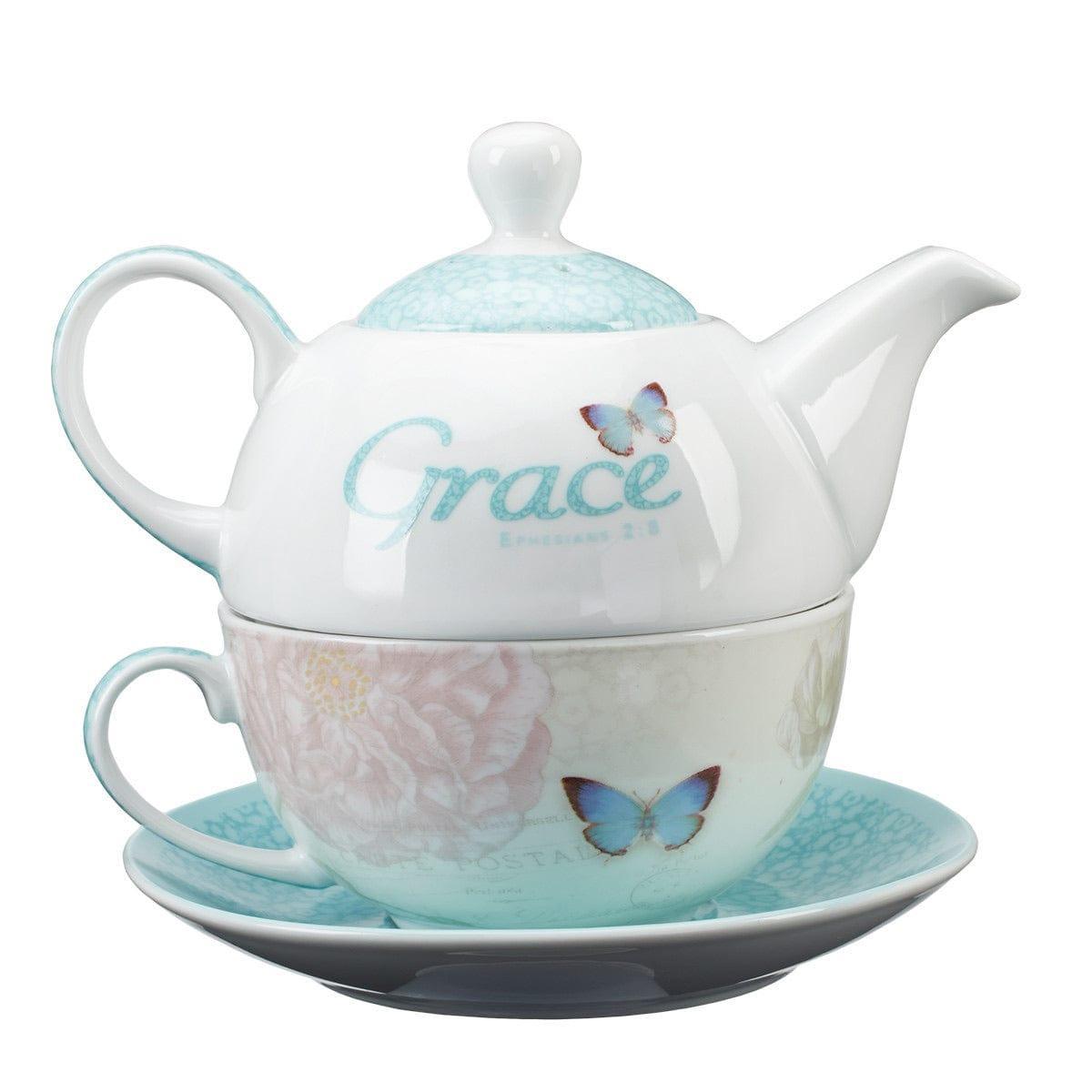 Grace Butterfly Blessings Tea Set for One - Pura Vida Books