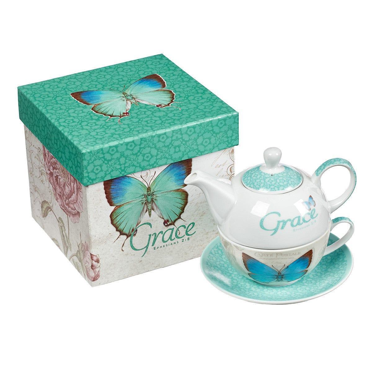 Grace Butterfly Blessings Tea Set for One - Pura Vida Books