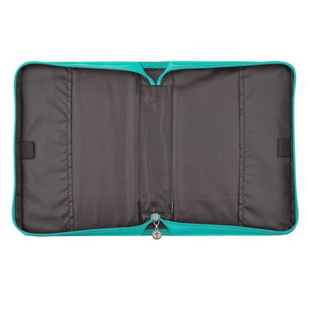 Grace Butterfly Blessings Teal Faux Leather Fashion Bible Cover - Ephesians 2:8 - Pura Vida Books