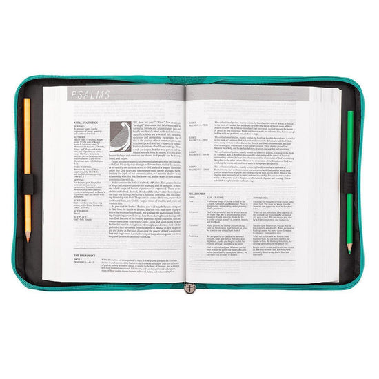 Grace Butterfly Blessings Teal Faux Leather Fashion Bible Cover - Ephesians 2:8 - Pura Vida Books