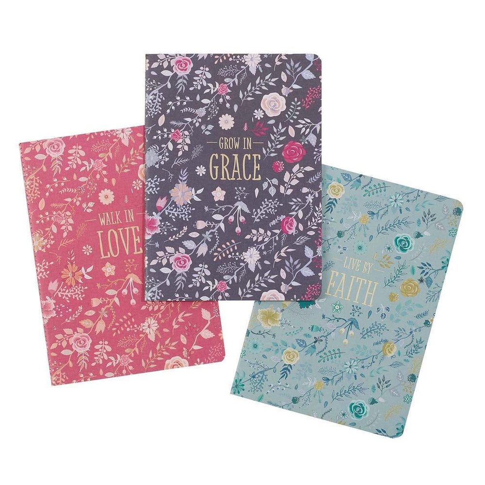 Grace, Love, Faith Large Notebook Set - Pura Vida Books