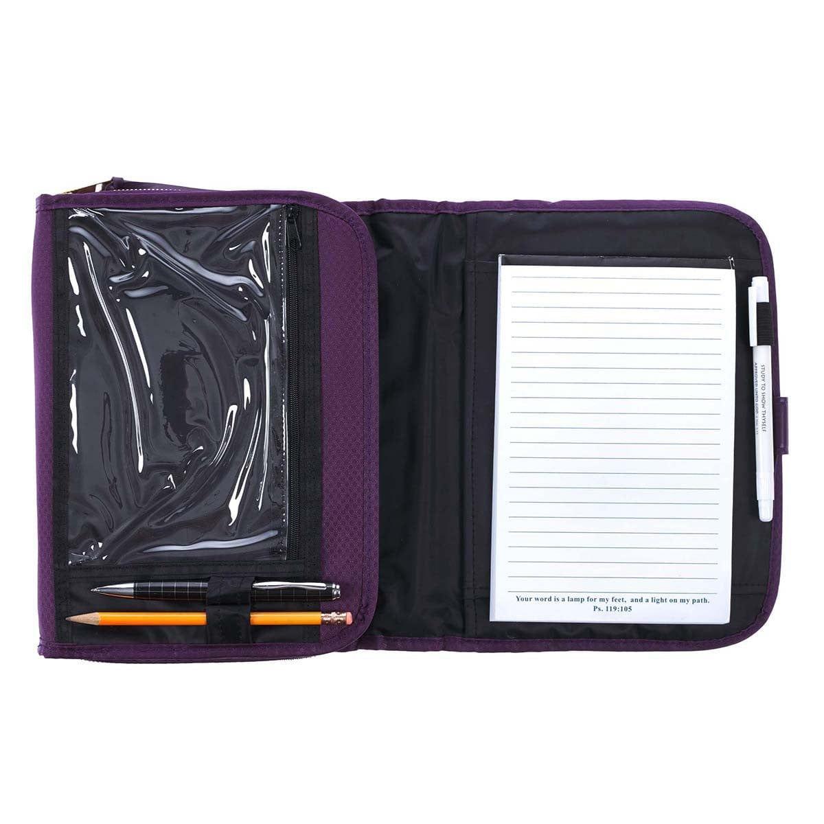 Grace Purple Tri-fold Organizer Bible Cover - Pura Vida Books