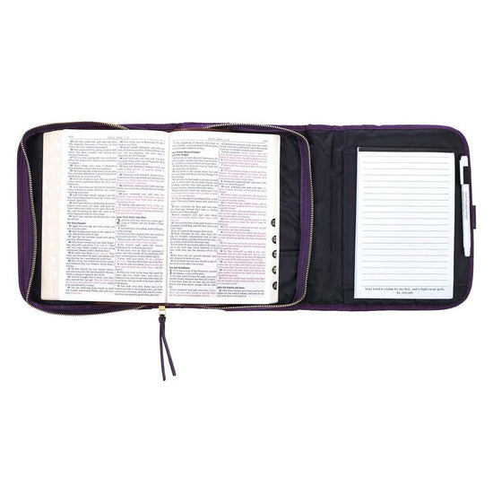 Grace Purple Tri-fold Organizer Bible Cover - Pura Vida Books