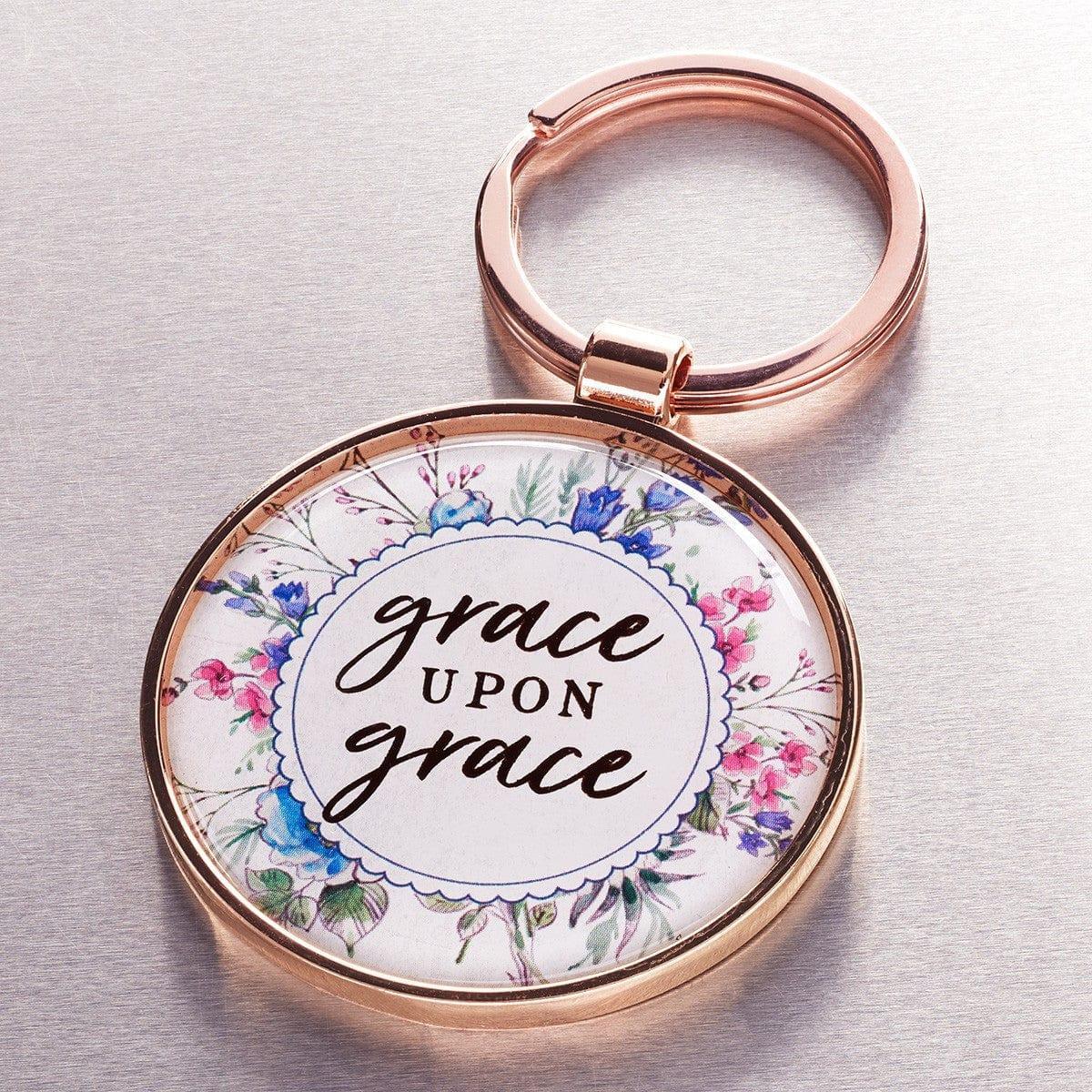 Grace Upon Grace - John 1:16 Key Ring in Tin - Pura Vida Books