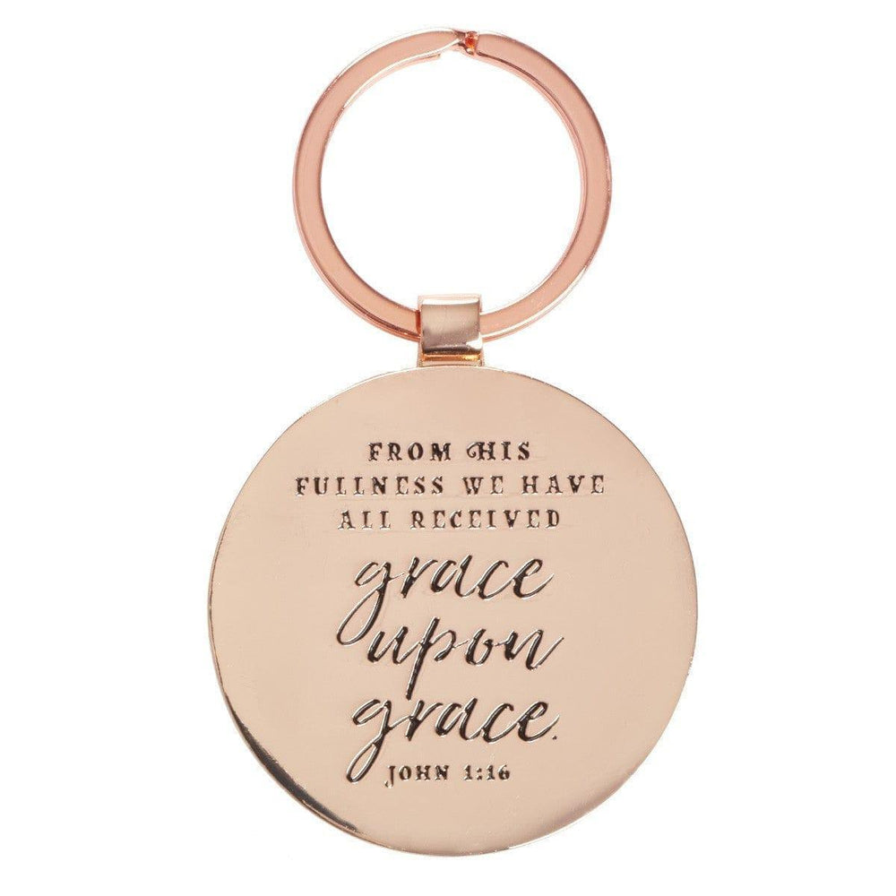 Grace Upon Grace - John 1:16 Key Ring in Tin - Pura Vida Books