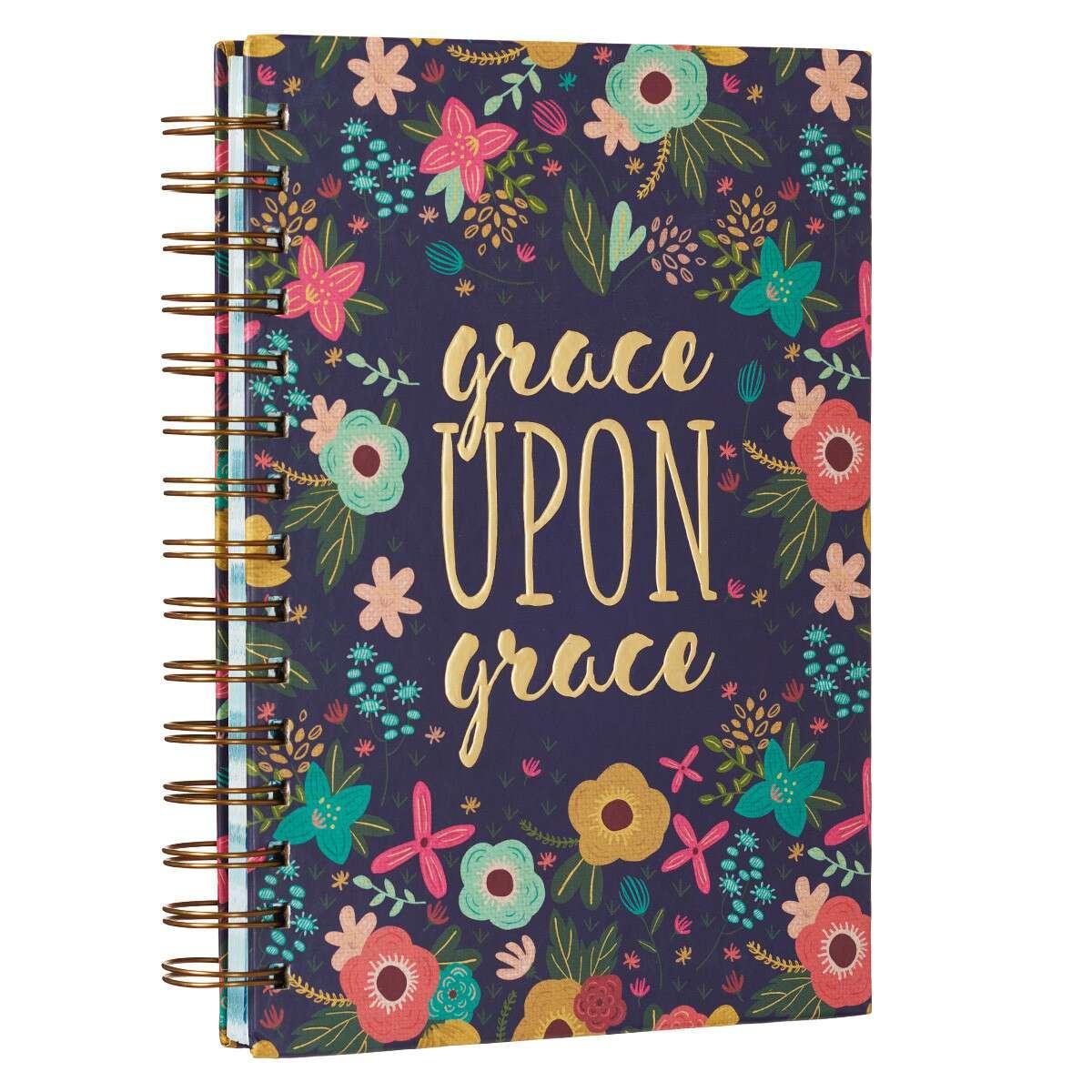 Grace Upon Grace Large Hardcover Wirebound Journal - John 1:16 - Pura Vida Books