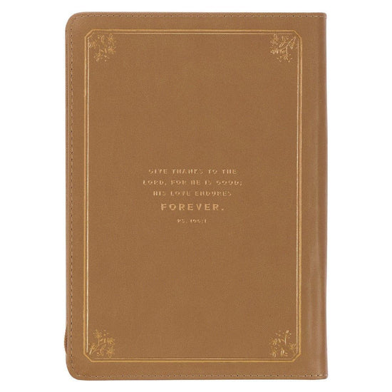 Grateful Butterscotch Faux Leather Classic Journal with Zipper Closure - Pura Vida Books