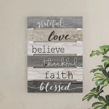 GRATEFUL, LOVE, BELIEVE, THANKFUL, FAITH, BLESSED - Pura Vida Books