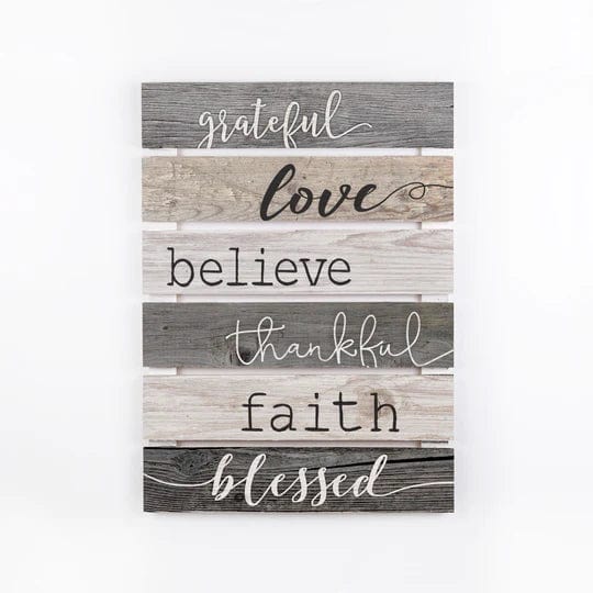 GRATEFUL, LOVE, BELIEVE, THANKFUL, FAITH, BLESSED - Pura Vida Books