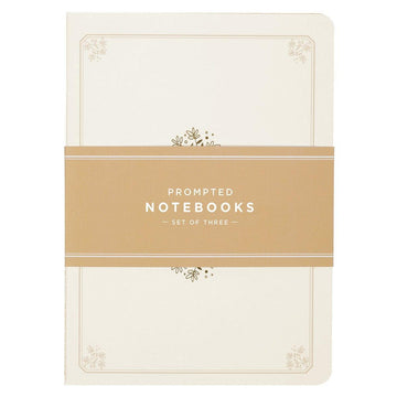 Gratitude White and Gold Large Prompted Notebook Set - Pura Vida Books