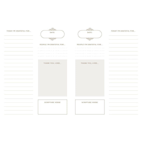 Gratitude White and Gold Large Prompted Notebook Set - Pura Vida Books