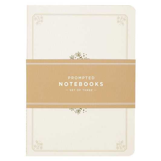 Gratitude White and Gold Large Prompted Notebook Set - Pura Vida Books