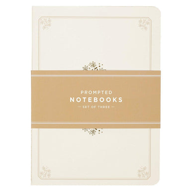Gratitude White and Gold Large Prompted Notebook Set - Pura Vida Books