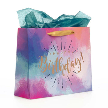 Happy Birthday Multicolored Large Gift Bag - Pura Vida Books