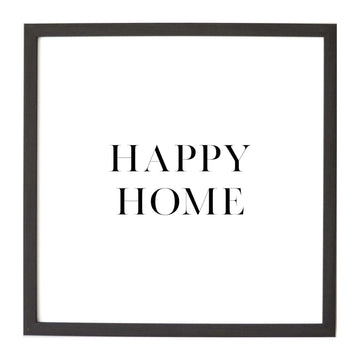 Happy Home - Cuadro Magnetico con Marco Negro - Pura Vida Books