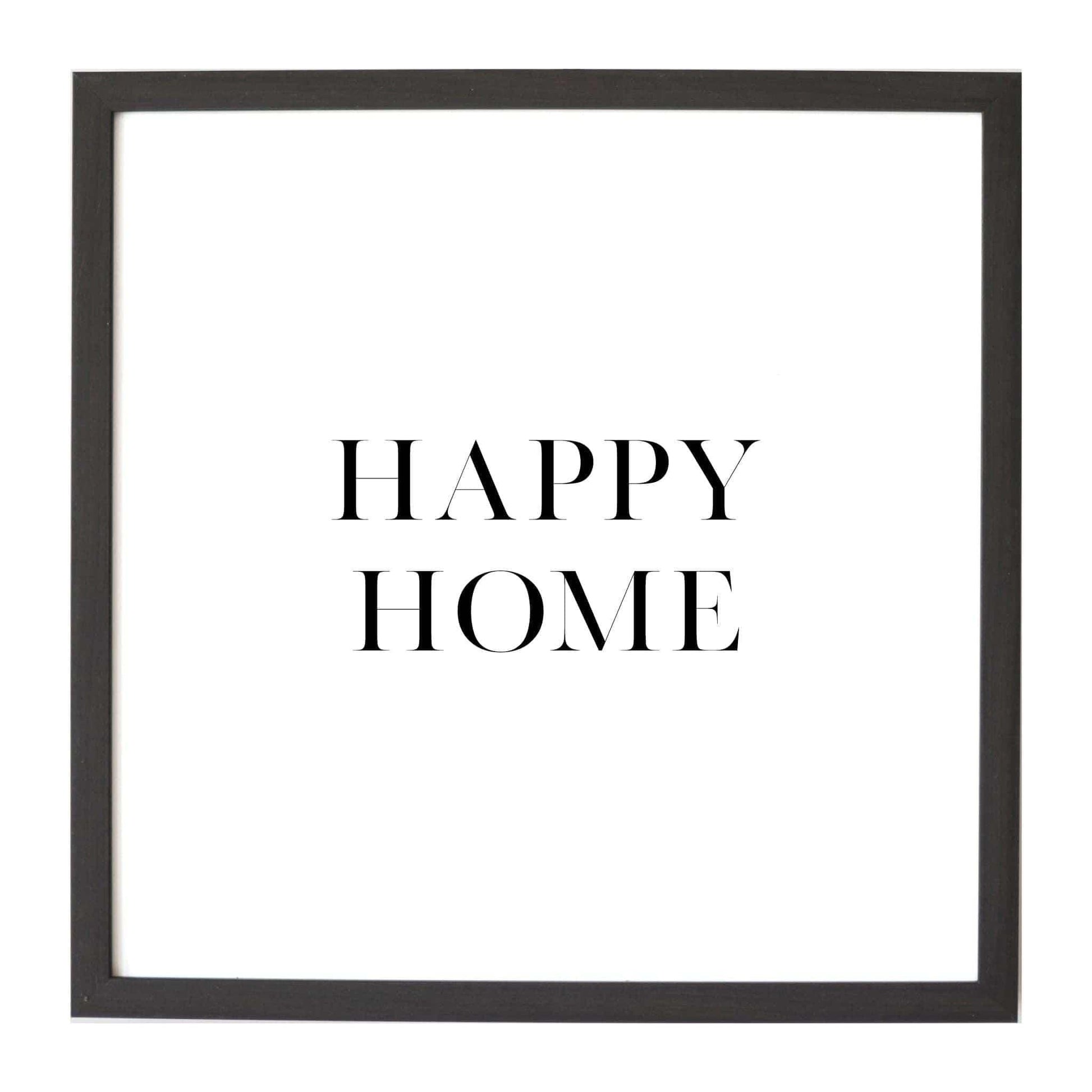 Happy Home - Cuadro Magnetico con Marco Negro - Pura Vida Books