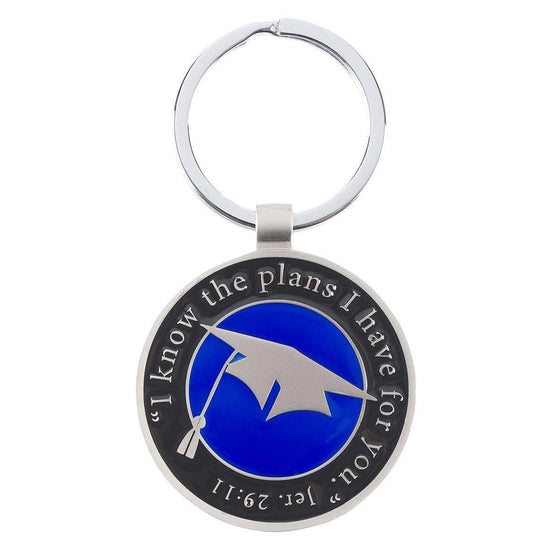 Hat and Tassel Graduation Key Ring in Tin - Jeremiah 29:11 - Pura Vida Books