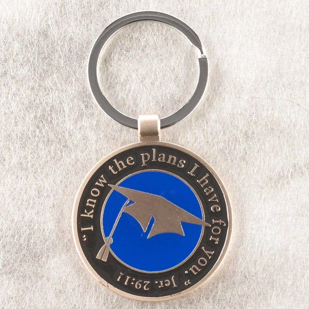 Hat and Tassel Graduation Key Ring in Tin - Jeremiah 29:11 - Pura Vida Books