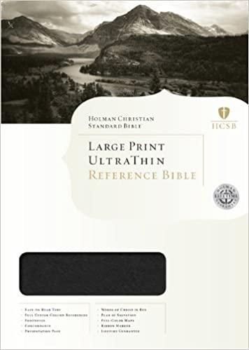HCSB Large Print Ultrathin Reference Bible, Mantova Black LeatherTouch - Pura Vida Books