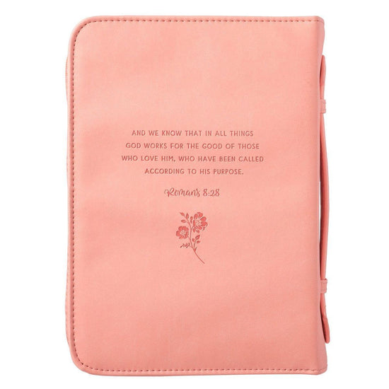 He Works All Things for Good Faux Leather Bible Cover - Romans 8:28 - Pura Vida Books