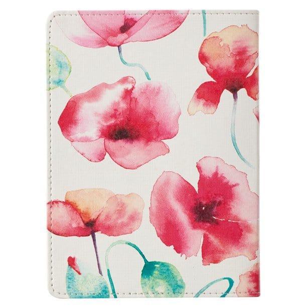 Heartfelt Journal Never Give Up Coral Poppies - Pura Vida Books