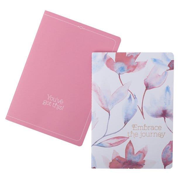 Heartfelt Notebook Set Embrace the Journey Pink Petals Softcover - Pura Vida Books