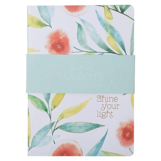 Heartfelt Notebook Set Shine Your Light Orange Blossoms Softcover - Pura Vida Books