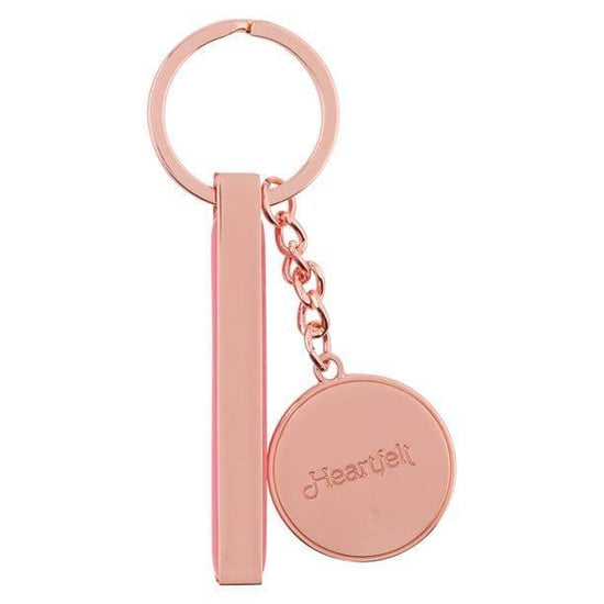 Heartfelt Women's Keychain Shine Your Light Floral Pink Petals Rose Gold Metal - Pura Vida Books