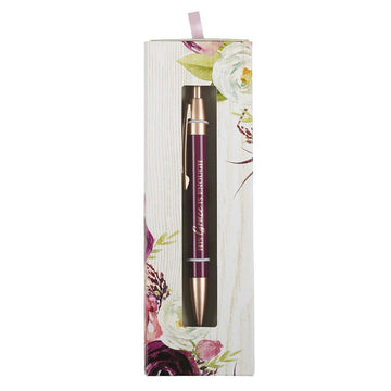 His Grace is Enough Classic Pen in Plum - 2 Corinthians 12:9 - Pura Vida Books