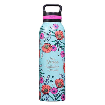 HIS GRACE STAINLESS STEEL WATER BOTTLE – 2 CORINTHIANS 12:9 - Pura Vida Books