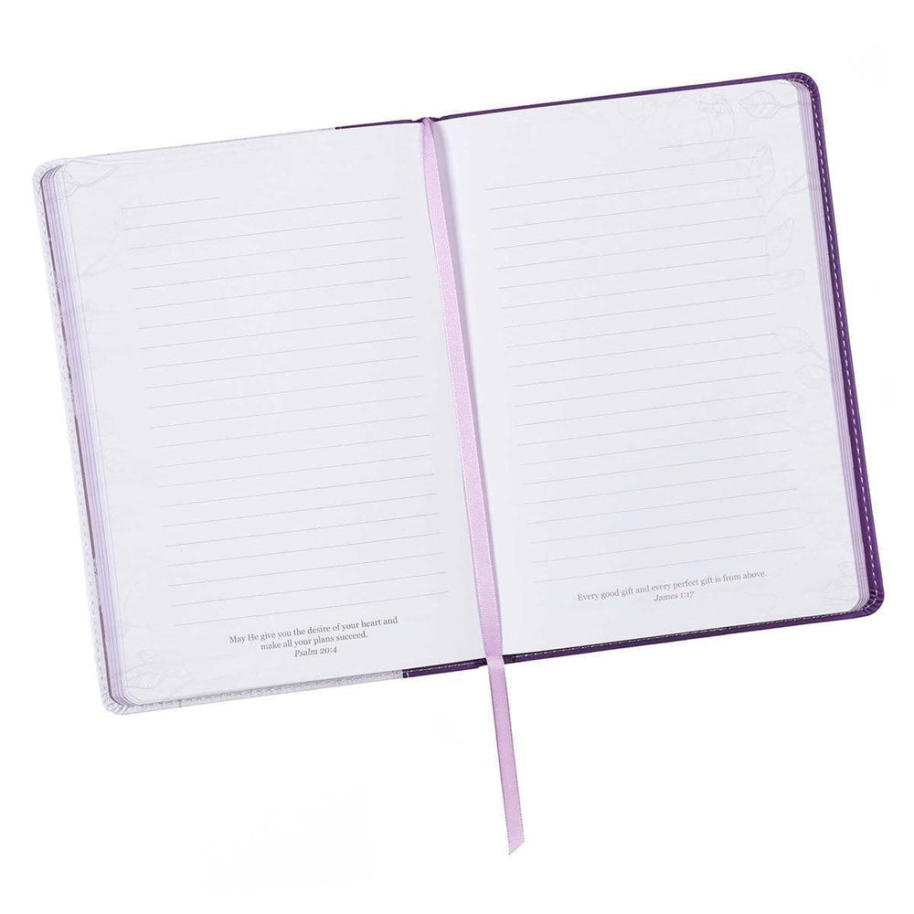 His Mercies Are New Slimline Faux Leather Journal with Purple Spine - Lamentations 3:22-23 - Pura Vida Books